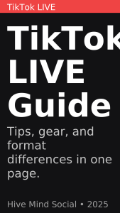 TikTok LIVE Guide cover with bold title and red accent bar, representing creator growth, engagement, and monetization.
